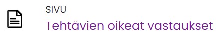 Tehtävien vastaukset -kuvake.